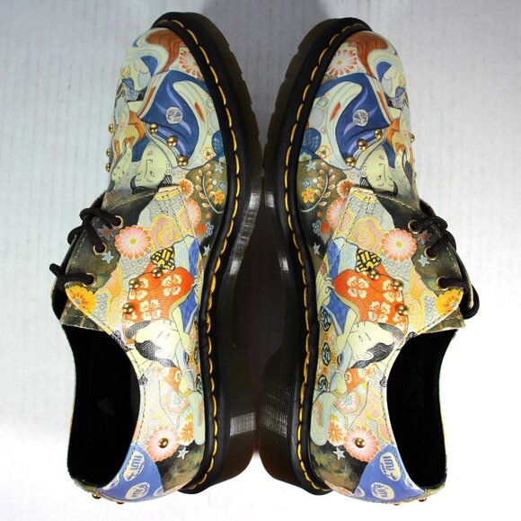 Dr. Martens 1461 Eastern Art Japanese Artist Studded Oxford Mens 9 RARE A1622 - Picture 5 of 8